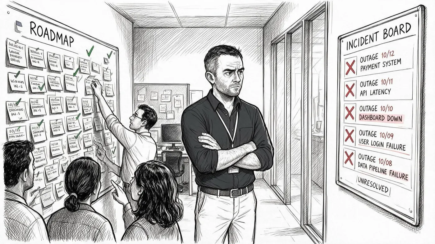 An engineer approving a change on a screen of green ticks.