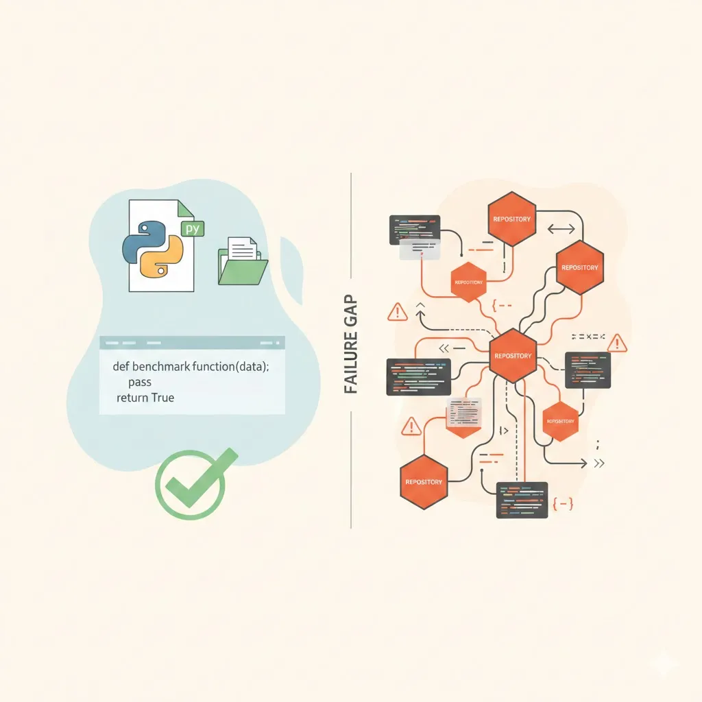 Featured image for article: Why Standard Coding AI Benchmarks Fail for Cross-Repository Systems